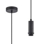 Wick 10cm Body 1.5m 1 Light Pendant, 1 x E27, Satin Black