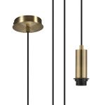 Wick 10cm Body, 5m Single Pendant (FRAME ONLY), 1 x E27, Antique Brass