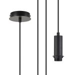 Wick 10cm Body, 5m Single Pendant (FRAME ONLY), 1 x E27, Satin Black