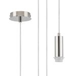 Wick 10cm Body, 5m Single Pendant (FRAME ONLY), 1 x E27, Polished Nickel