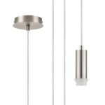 Wick 10cm Body, 5m Single Pendant (FRAME ONLY), 1 x E27, Satin Nickel