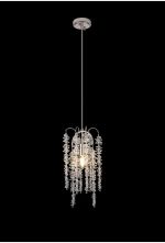 Wisteria 15cm Round Pendant, 1 Light E14, Polished Nickel / Crystal