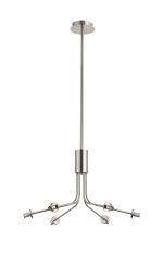 Templo Fixed Multi Height Pendant (FRAME ONLY), Height Adjustable, 6 Light G9, Satin Nickel