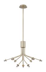 Templo Fixed Multi Height Pendant (FRAME ONLY), Height Adjustable, 6 + 3 Light G9, Light Painted Beige