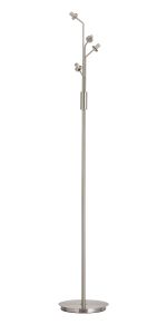 Templo Floor Lamp Without Shade, 4 Light G9, Satin Nickel