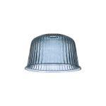Zenth 28x17.5cm Petrol Blue Ribbed Dome Glass (Q), Shade