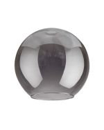 Zenth 25x22.5cm Open Mouth Round Smoked Plated Globe Glass (U), Shade