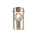 Zenth 12x22cm Twisted Cylinder Cognac Glass (AA), Shade c/w Polished Chrome 3 Rod Suspension Plate
