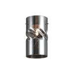 Zenth 12x22cm Twisted Cylinder Chrome Glass (AA), Shade c/w Polished Chrome 3 Rod Suspension Plate