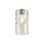 Zenth 12x22cm Twisted Cylinder Deep Iridescent Glass (AA), Shade c/w Polished Chrome 3 Rod Suspension Plate