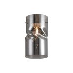 Zenth 12x22cm Twisted Cylinder Smoke Plated Glass (AA), Shade c/w Polished Chrome 3 Rod Suspension Plate