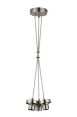 Zenth 18cm Satin Nickel 3 Light E27 1m Cluster Pendant (FRAME ONLY), Suitable For A Vast Selection Of Glass Shades