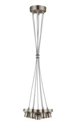 Zenth 26cm Satin Nickel 7 Light E27 1.5m Cluster Pendant (FRAME ONLY), Suitable For A Vast Selection Of Glass Shades