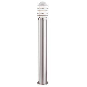 Louvre Outdoor - 1 Light Post (Height 90cm), Stainless Steel, White Shade