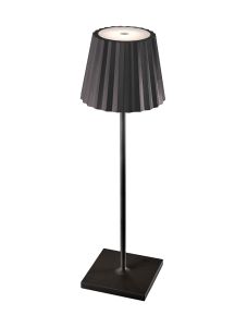 K2 Rechargeable Battery Operated Table Lamp , 2.2W LED, 3000K, 188lm, IP54, USB Charging Cable Included, Black, 3yrs Warranty