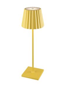K2 Rechargeable Battery Operated Table Lamp , 2.2W LED, 3000K, 188lm, IP54, USB Charging Cable Included, Yellow, 3yrs Warranty