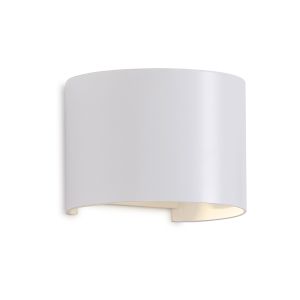 Davos Round Wall Lamp, 2 x 6W LED, 3000K, 1100lm, IP54, Sand White, 3yrs Warranty