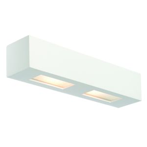 Box Double Wall Light White Plaster/Frosted Glass Finish