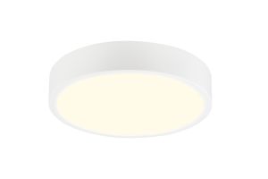 Saona 12cm Round LED Surface Flush Fitting,8W,3000K,680lm,Matt White/Frosted Acrylic,3yrs Warranty