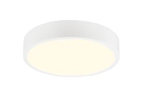 Saona 17cm Round LED Surface Flush Fitting,14W,3000K,1190lm,Matt White/Frosted Acrylic,3yrs Warranty