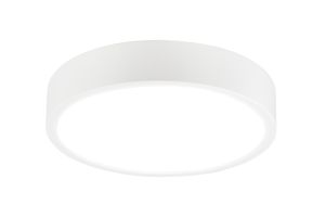 Saona 22.5cm Round LED Surface Flush Fitting,24W,4000K,2160lm,Matt White/Frosted Acrylic,3yrs Warranty