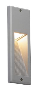 Saxby 10510 Micenas Single 40W Outdoor IP54 Recessed Wall Light Silver Paint/Frosted Glass Finish