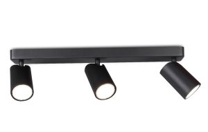 Sal Linear 3 Light Spotlight GU10, Matt Black