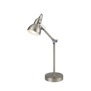 Focus Table Lamp, Satin Silver & Chrome