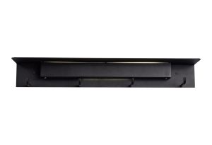 Fuerteventura 60cm Linear Wall Lamp Coat Rack, 9W LED, 3000K, 600lm, Matt Black, 3yrs Warranty
