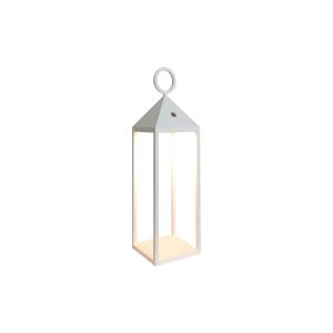 Astun Rechargeable Battery Operated  Lantern Small, 2.2W LED, 3000K, 188lm, IP54, USB Charging Cable Included, White, 3yrs Warranty