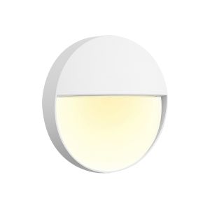 Baker Wall Lamp Small Round, 3W LED, 3000K, 155lm, IP54, Sand White, 3yrs Warranty