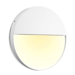 Baker Wall Lamp Large Round, 6W LED, 3000K, 275m, IP54, Sand White, 3yrs Warranty