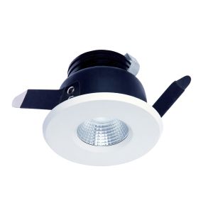 Cies Downlight 8.4cm Round 7W COB LED 3000K, 590lm, IP54, Matt White, Driver Included, 3yrs Warranty