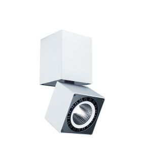 Columbretes Spotlight 7.6cm Square 12W LED 3000K, 1040lm, Matt White, 3yrs Warranty