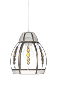 Endon 1214-AMBER Non Electric Pendant Light In Chrome