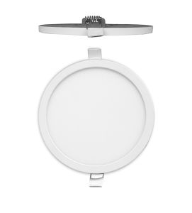 Saona 22.5cm Round LED Recessed Ultra Slim Downlight, 24W, 4000K, 2200lm, Matt White/Frosted Acrylic, Driver Included, 3yrs Warranty