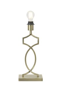 Courtyard Rectangular Base Table Lamp Without Shade, Inline Switch, 1 Light E27 Antique Brass