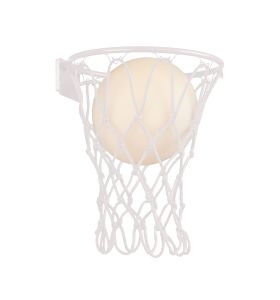 Basketball Wall Lamp, 1 x E27, Matt White