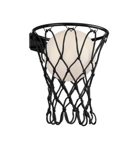 Basketball Wall Lamp, 1 x E27, Matt Black