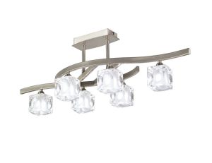 Cuadrax Rectangular Semi Flush 6 Light G9 Satin Nickel (0004023)