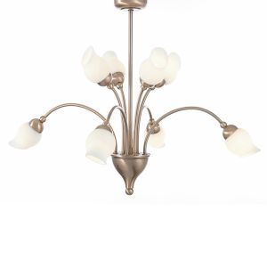 Rimini 61cm Pendant 8 Light G9 Antique Copper/Opal Glass