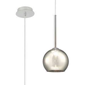 Regina 14cm Single Pendant 1 Light G9 Polished Chrome/Smoke Glass