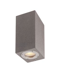 Biancheria Rectangular Wall Lamp, 2 x GU10 (Max 12W), IP65, Grey Concrete, 2yrs Warranty