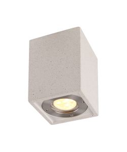 Biancheria Rectangular Spotlight, 1 x GU10 (Max 12W), IP65, White Concrete, 2yrs Warranty