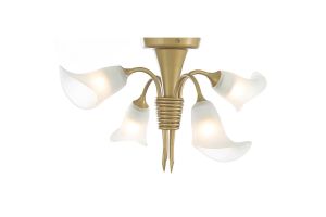 Ancona 47cm Semi Flush 4 Light G9 Satin French Gold/Frosted Glass