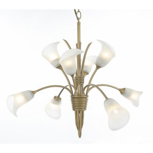 Ancona Pendant 8 Light G9 Satin French Gold/Frosted Glass