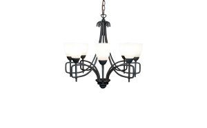 San Marino Pendant 8 Light E14 Tex/Pewter/Frosted Glass