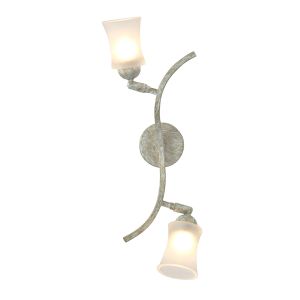 Toscano Wall Lamp 2 Light G9 White/French Gold/Frosted Glass