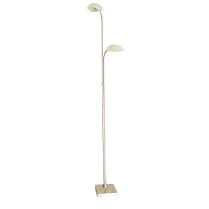 Udine Floor Lamp With In-Line Dimmer 2 Light G9 Satin Chrome/Frosted Glass, NOT LED/CFL Compatible