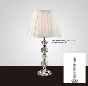 Dana Crystal Table Lamp WITHOUT SHADE 1 Light E14 Silver Finish